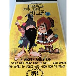 Vintage Paula Presents “Head Fer The Hills A Mighty Fancy Note Pad” 1966 Kitschy
